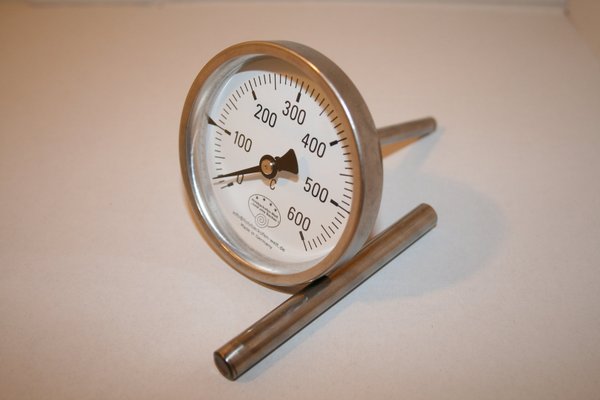 600°C Thermometer Ofenthermometer Backofenthermometer 100 bis 800 mm Schaftlänge