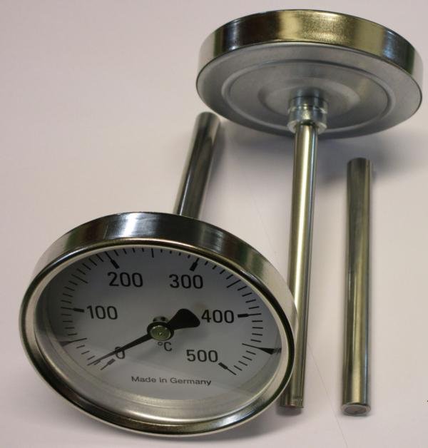 500°C Thermometer Ofenthermometer Backofenthermometer 100-800 mm Schaftlänge BT
